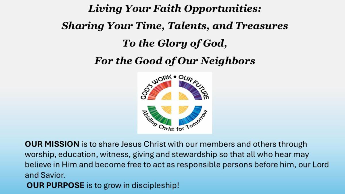Living Your Faith Opportunities 