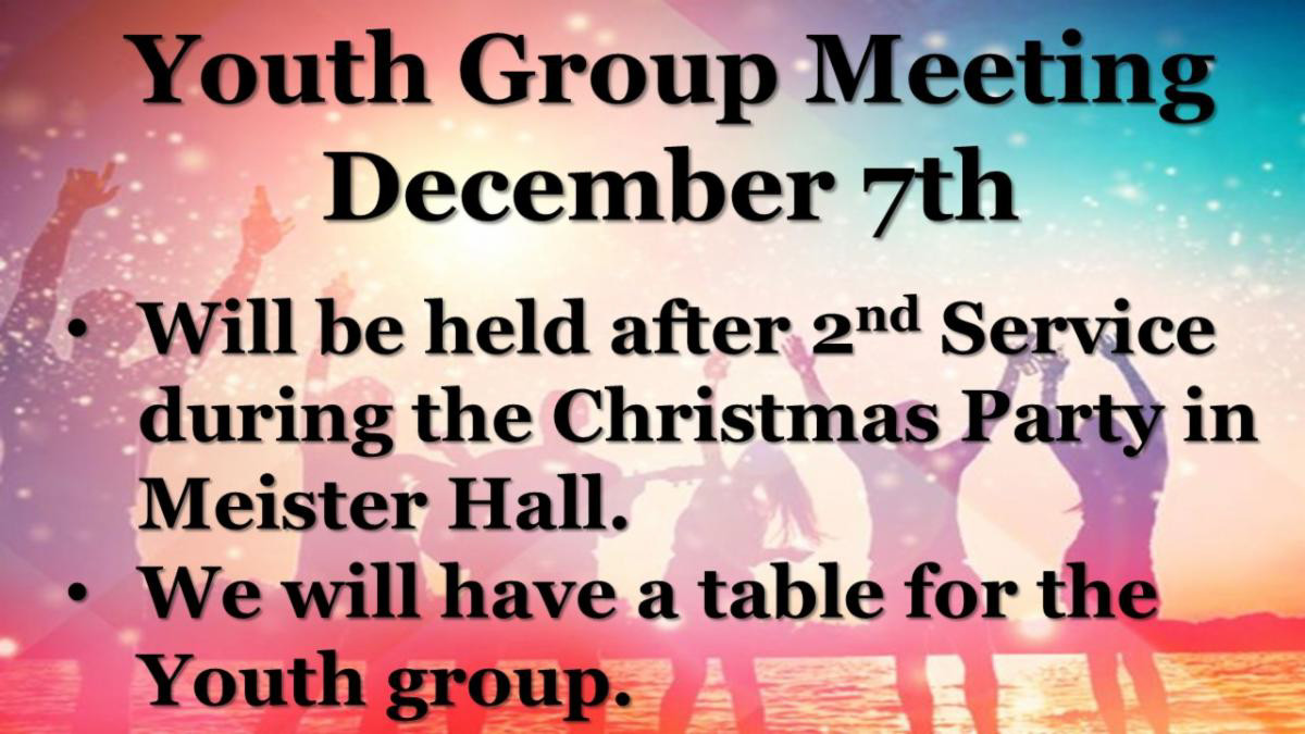 Youth Group Meeting December 7