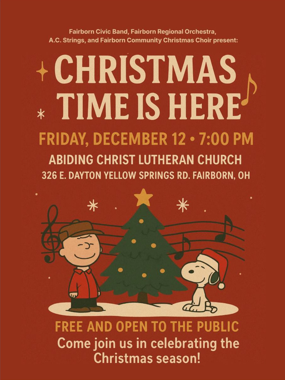 Christmas Time is Here Friday December 12 7 PM