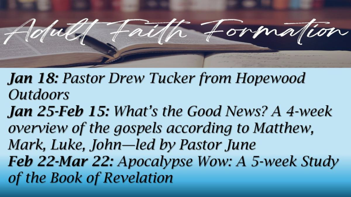 Adult Faith Formation Sunday 9:45 AM