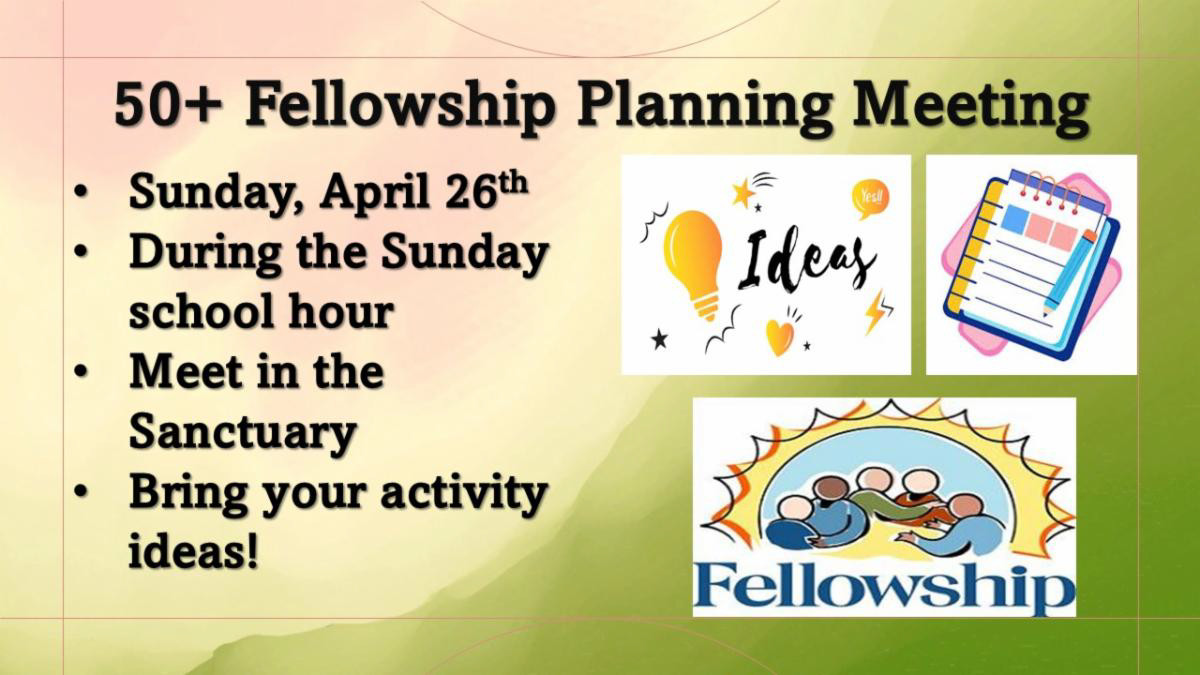 50+ Planning Meeting Sunday April 26th 