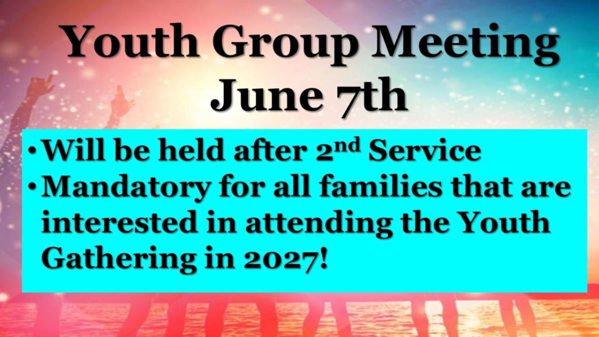 Youth Group Meeting After 2nd Service