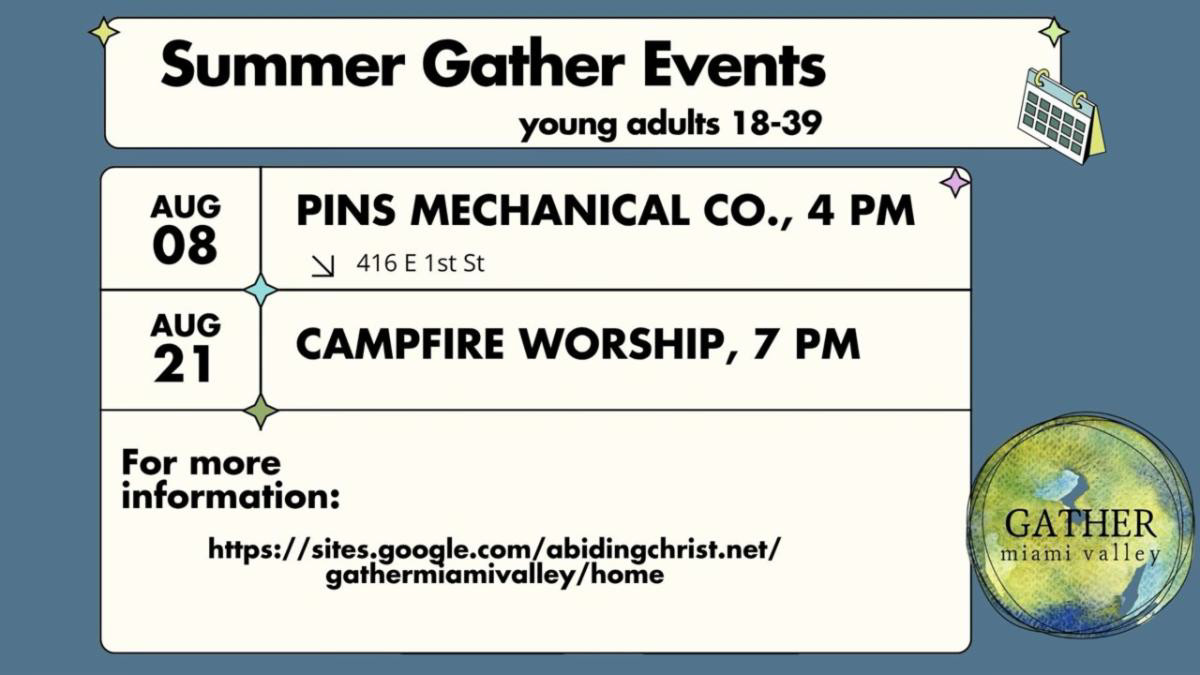 Summer Gather Events Young Adults 18-39 